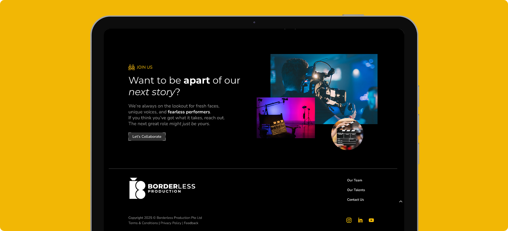 Web Design and Development Project | Borderless Production